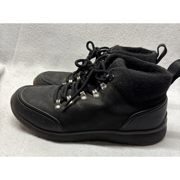 UGG Olivert Grizzly Black Waterproof Leather Hiker Snow Boots Shoes Mens 9.5 main image 8